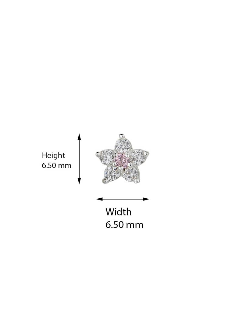 Carlton London Pink 925 Sterling Silver Stone-Studded Floral Studs : S122327E-1