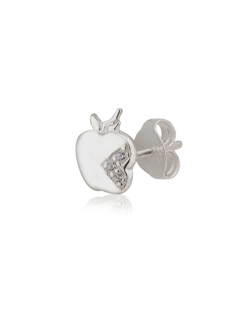 Carlton London Girls 925 Sterling Silver Cz Studded Contemporary Studs With Silver Plating : S122329E-1