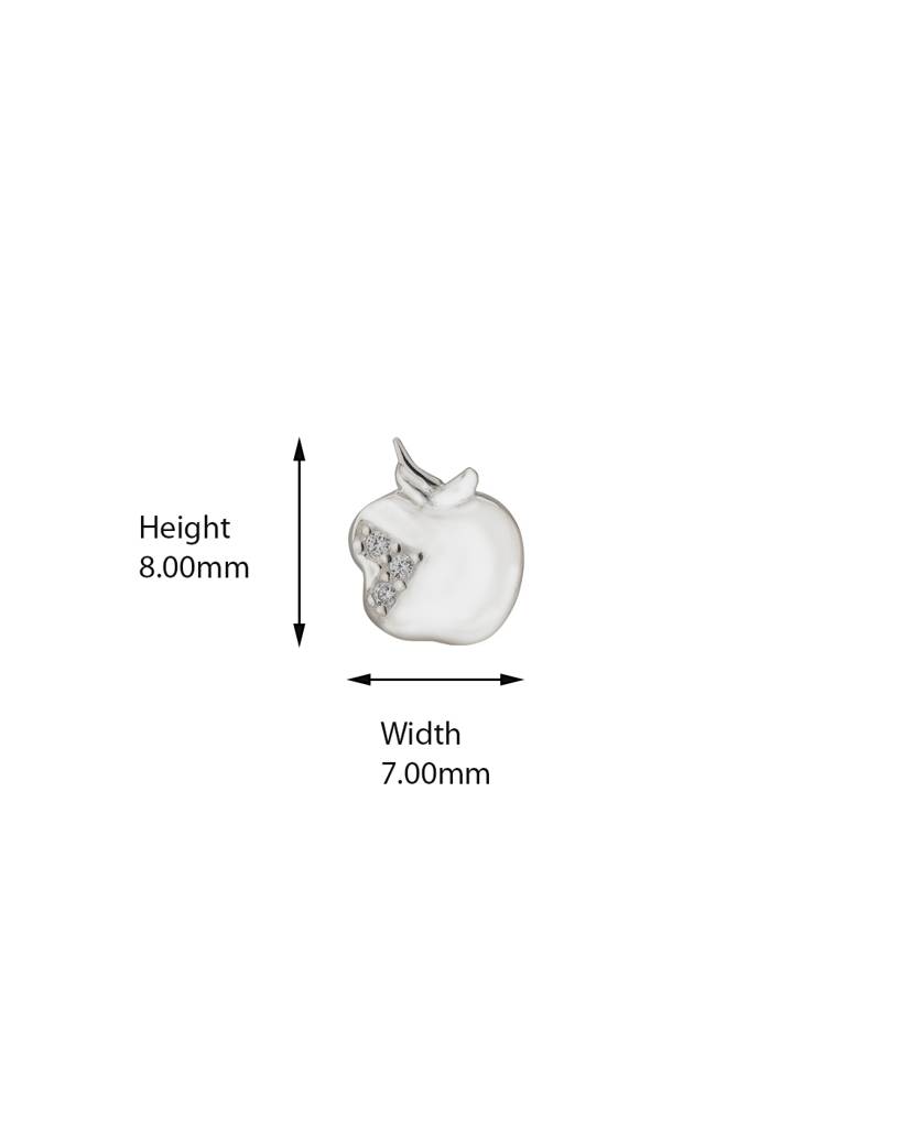 Carlton London Girls 925 Sterling Silver Cz Studded Contemporary Studs With Silver Plating : S122329E-1