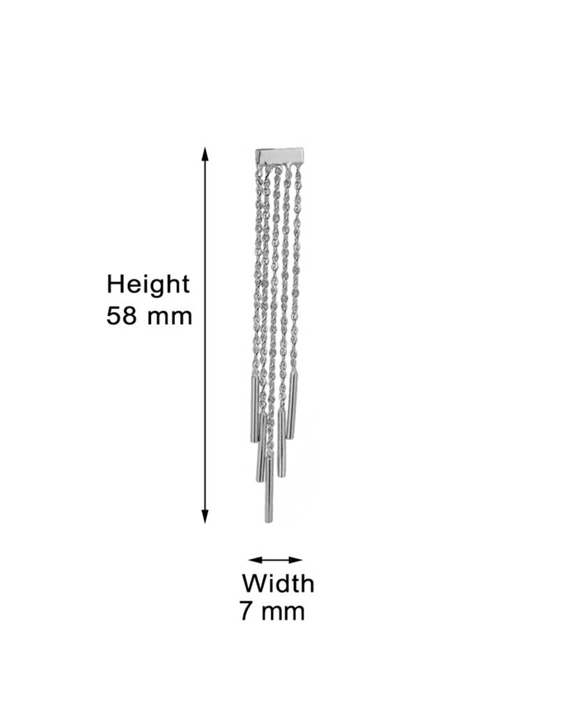 Carlton London 925 Sterling Silver Contemporary Drop Earrings : S124562E1