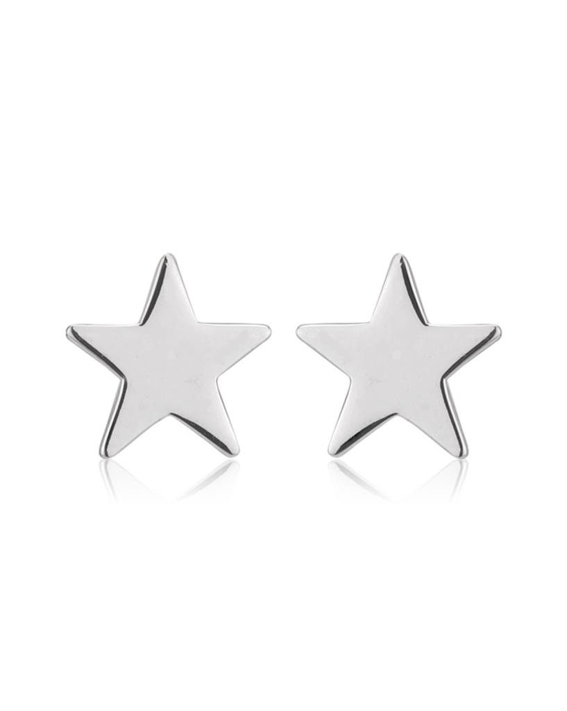 Carlton London 925 Sterling Silver- Rhodium-Plated Star Shaped Studs : S125075E1