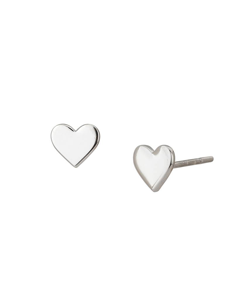 Carlton London 925 Sterling Silver- Rhodium-Plated Heart Shaped Studs : S125076E1