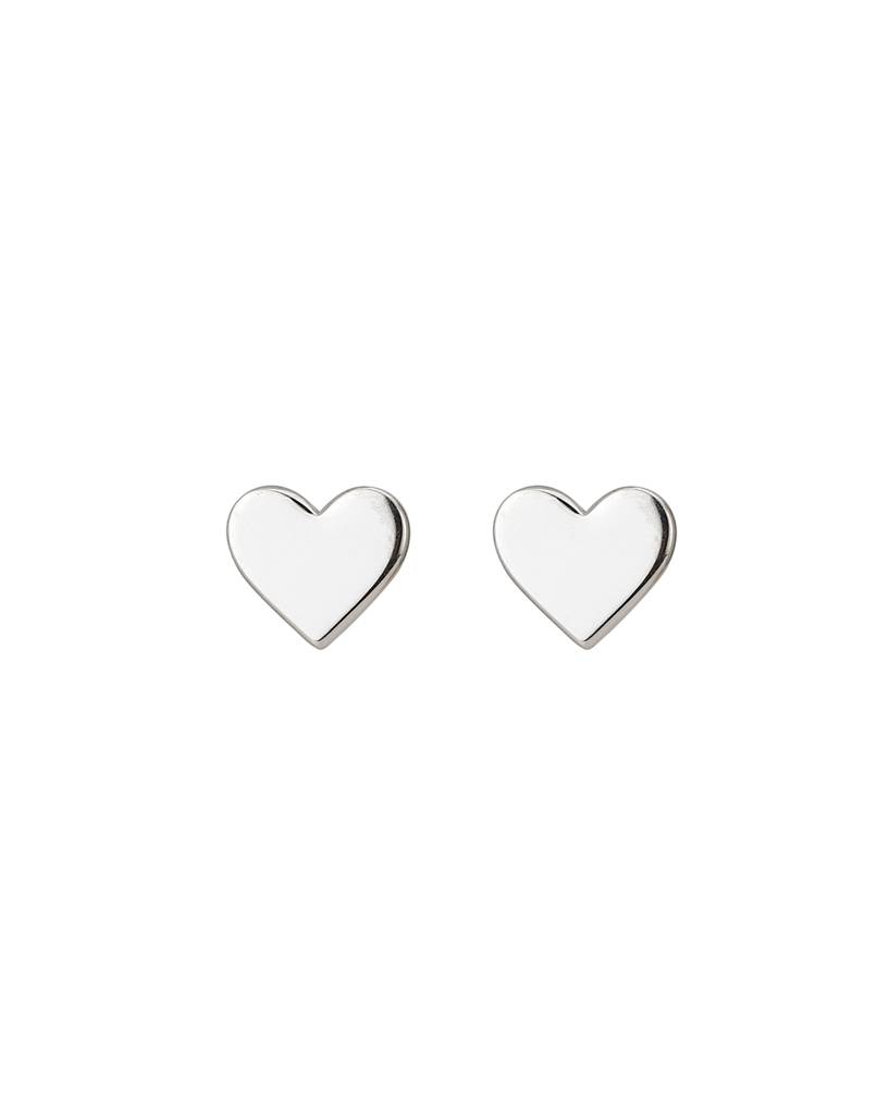 Carlton London 925 Sterling Silver- Rhodium-Plated Heart Shaped Studs : S125076E1