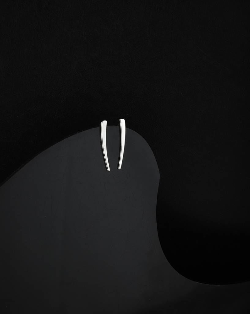 Carlton London 925 Sterling Silver- Rhodium-Plated Contemporary Studs : S125083E-1