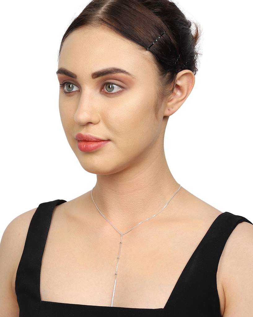 Carlton London 925 Sterling Silver Lariat Necklace : S125326N-1