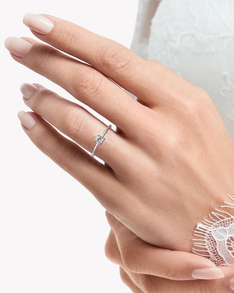 Carlton London, 925 Sterling Silver-Women Rhodium-Plated Cz Stone Studded Finger Ring : S125662R-2