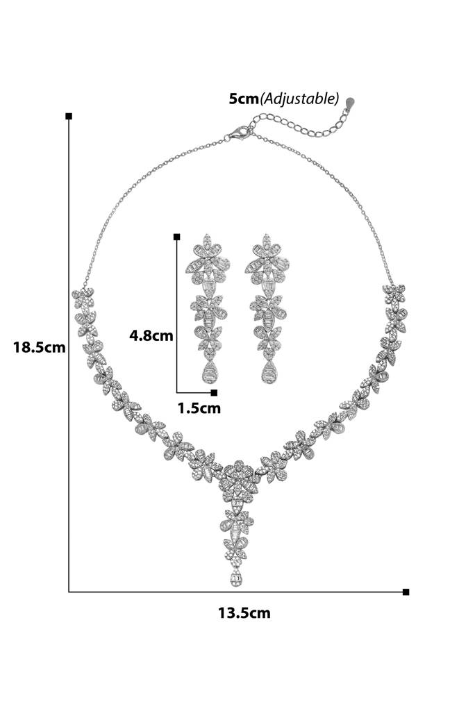 Silberry 925 Sterling Silver Royal Necklace Set : S131