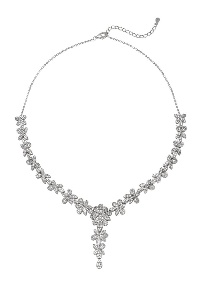 Silberry 925 Sterling Silver Royal Necklace Set : S131