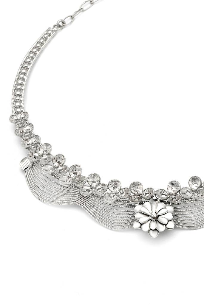 Silberry 925 Sterling Silver Jasmine Necklace Set : S133