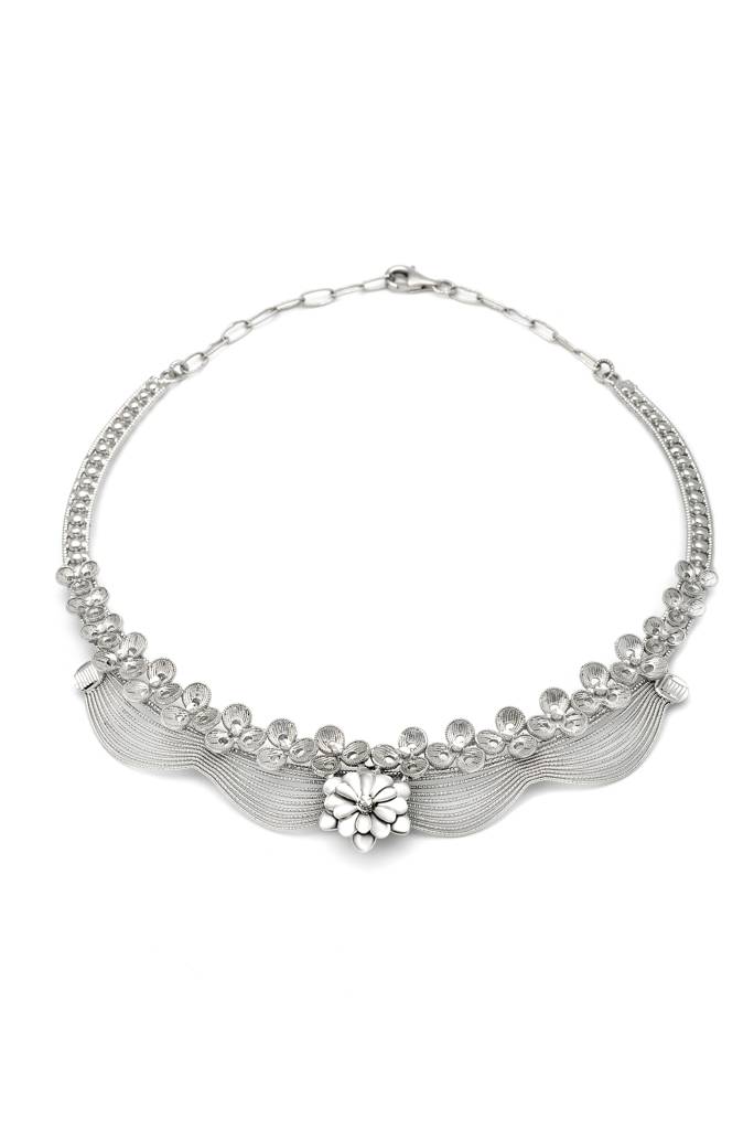 Silberry 925 Sterling Silver Jasmine Necklace Set : S133