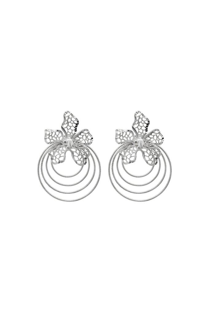 Silberry 925 Sterling Silver Camellia Necklace Set : S134