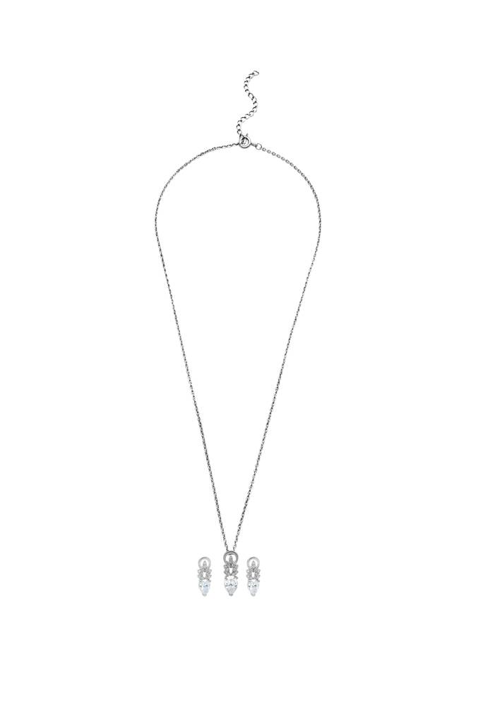 Silberry 925 Sterling Silver Ice Drop Pendant Set : S149