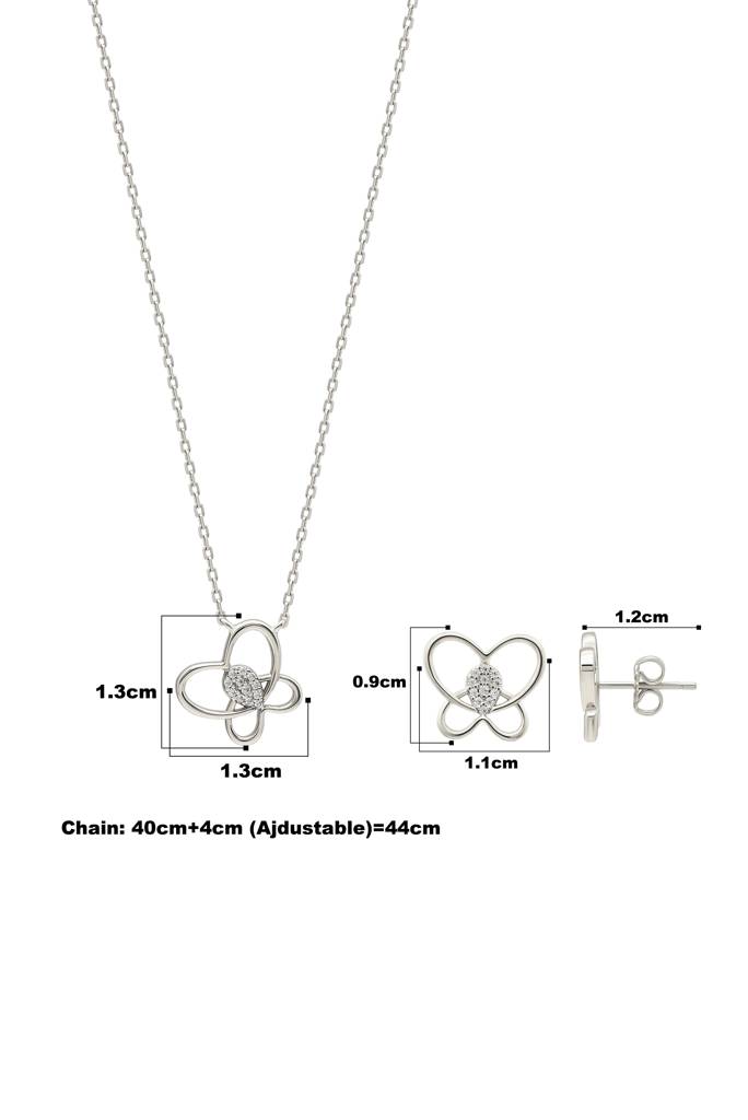 Silberry 925 Sterling Silver Delicate Butterfly Necklace Set : S195