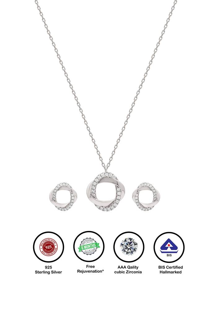 Silberry 925 Sterling Silver Allure Pendant Set : S225