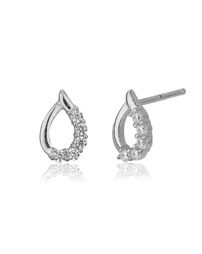 Carlton London 925 Sterling Silver Teardrop Shape Studs With Rhodium Plating : S512731E