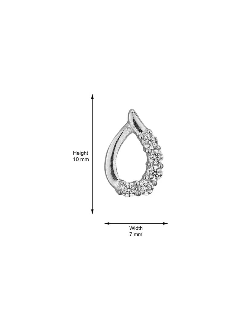 Carlton London 925 Sterling Silver Teardrop Shape Studs With Rhodium Plating : S512731E