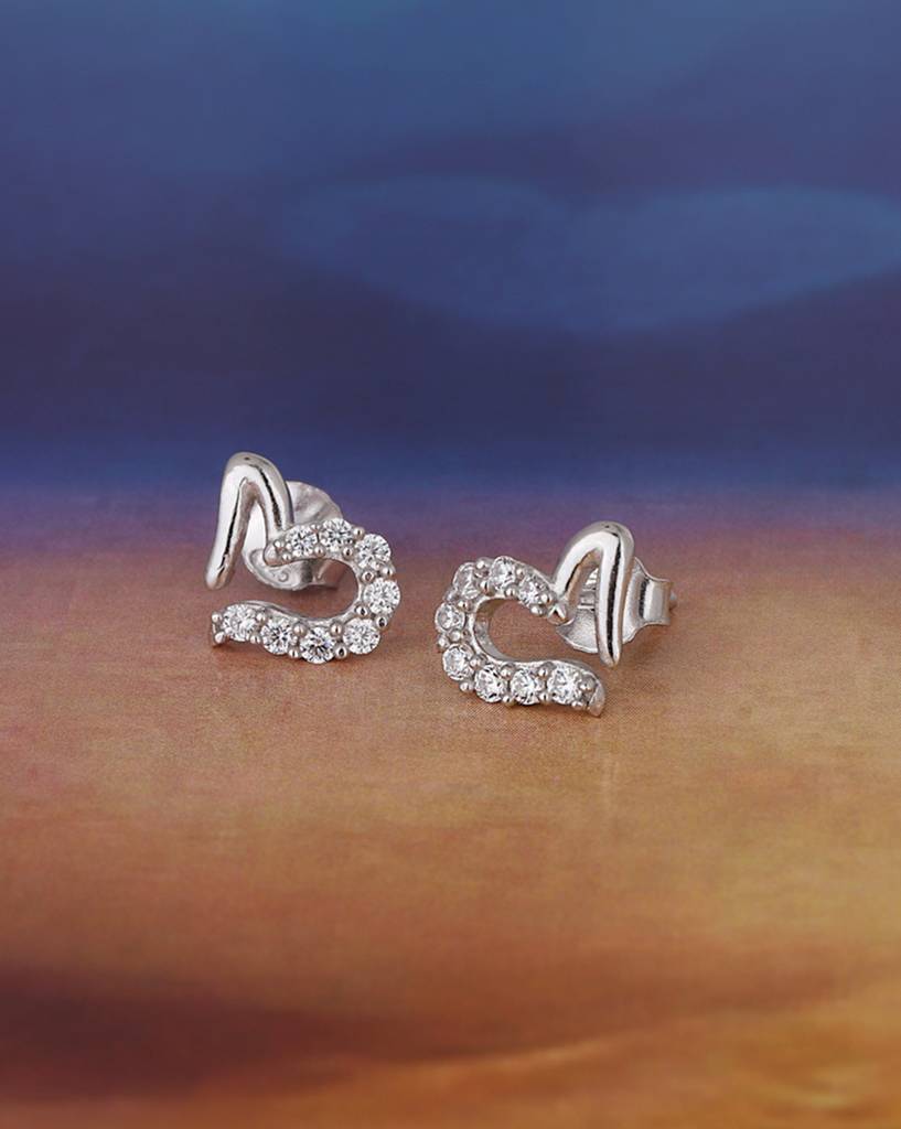 Carlton London 925 Sterling Silver Stone-Studs With Rhodium Plating : S512734E