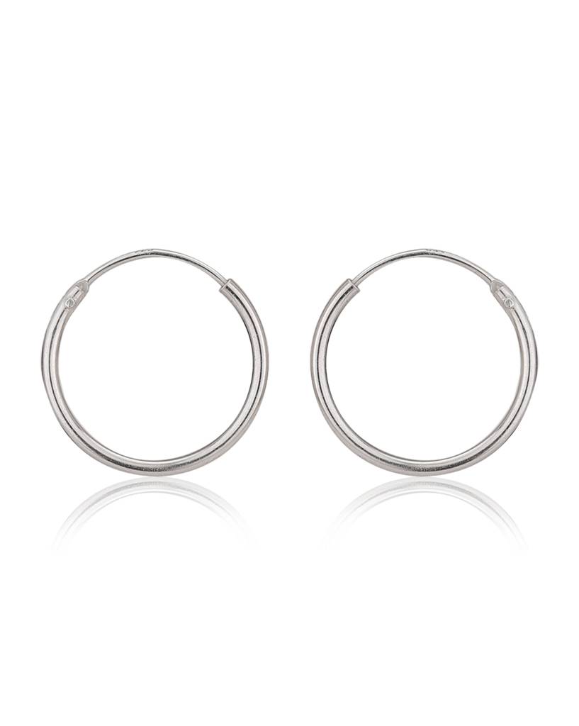 Carlton London 925 Sterling Silver- Rhodium-Plated Circular Hoop Earrings : S527601-1