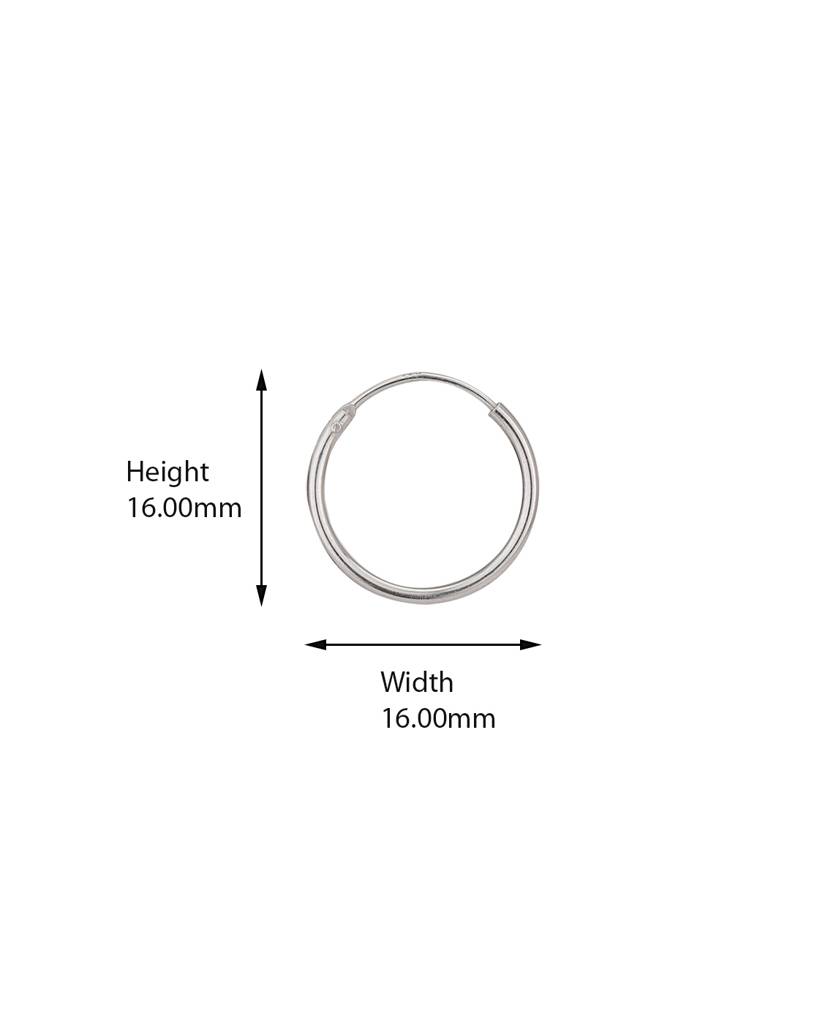Carlton London 925 Sterling Silver- Rhodium-Plated Circular Hoop Earrings : S527601-1