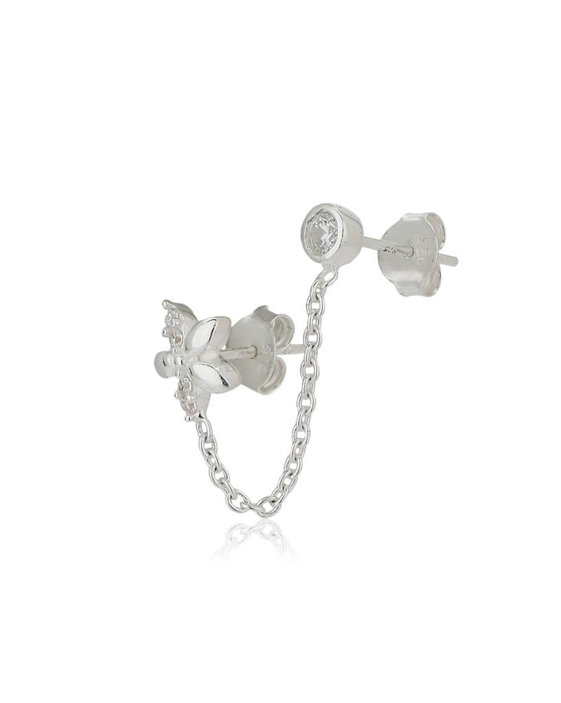 Carlton London 925 Sterling Silver Floral Connected Studs : S545805E-1