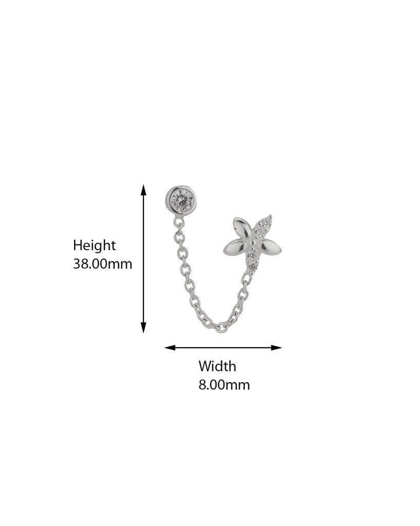 Carlton London 925 Sterling Silver Floral Connected Studs : S545805E-1