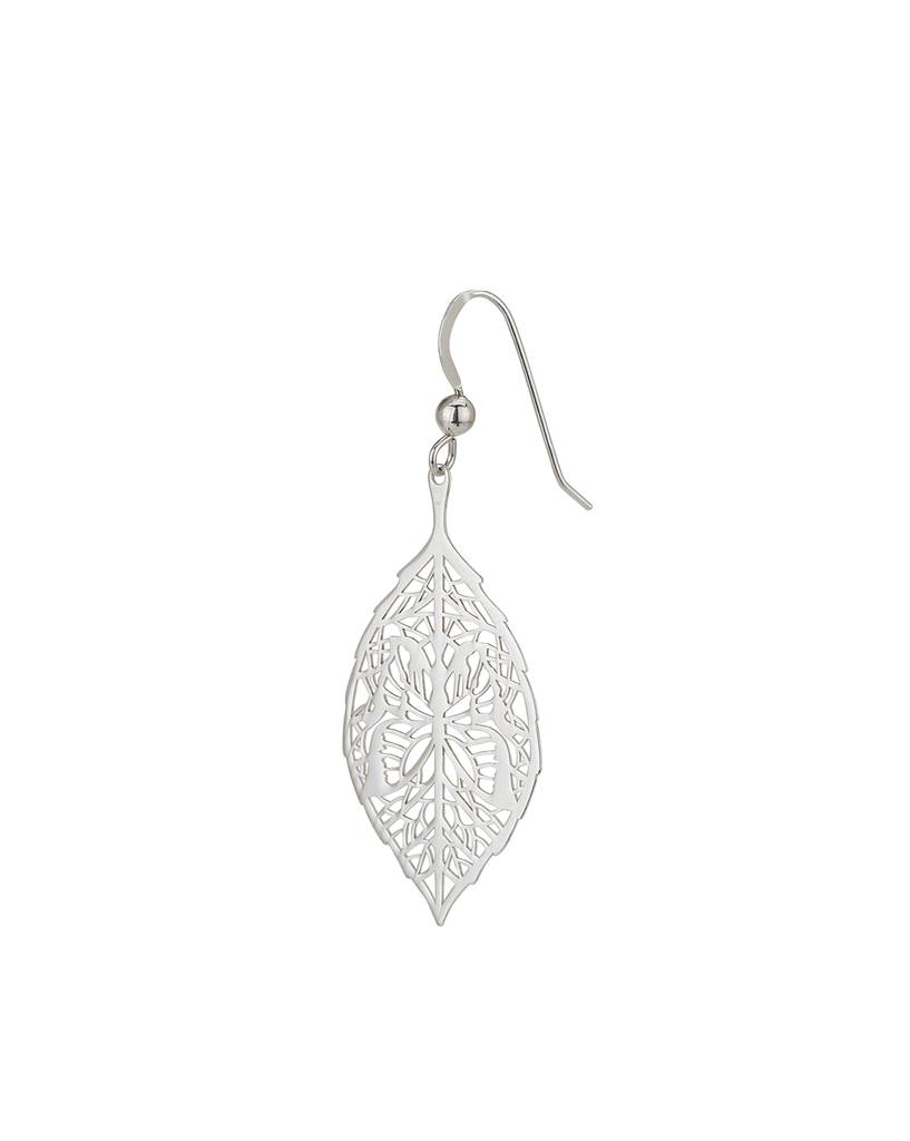 Carlton London 925 Sterling Silver Filigree Leaf Shaped Drop Earrings : S556313E2