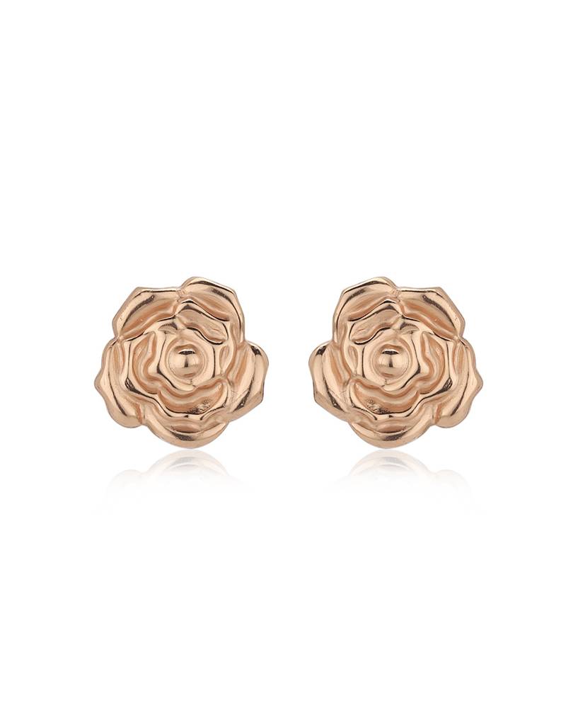 Carlton London 925 Sterling Silver- Rose Gold-Plated Floral Studs : S618328E