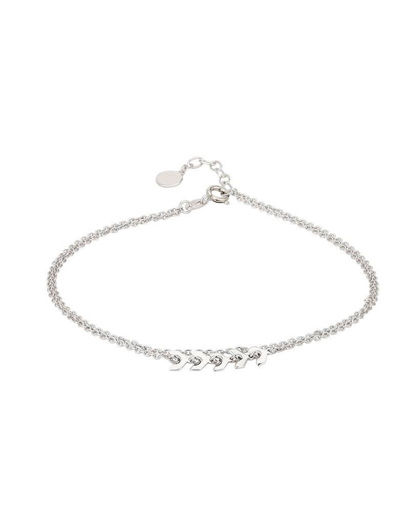 Carlton London 925 Sterling Silver-Silver-Toned Rhodium-Plated Anklet : S630714A