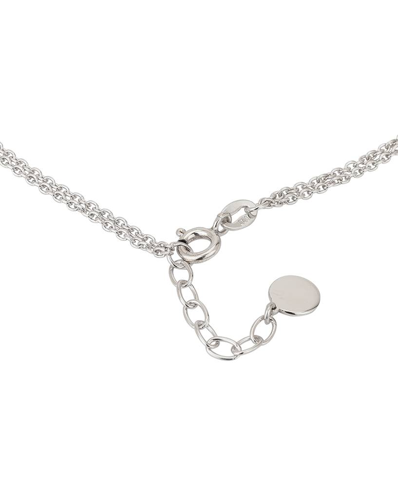 Carlton London 925 Sterling Silver-Silver-Toned Rhodium-Plated Anklet : S630714A