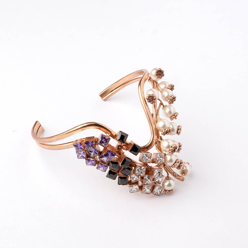 Iridescent Nebula Gold Plated Cuff Bracelet : S8247