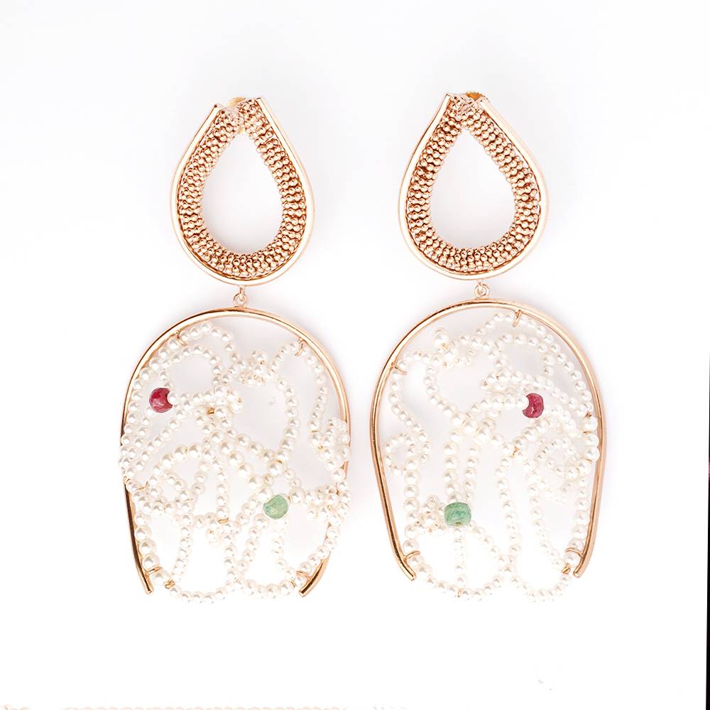 Pearl Cloud Gold Plated Earrings : S8255
