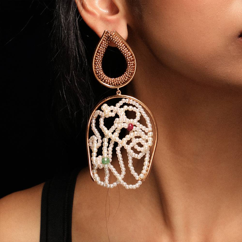 Pearl Cloud Gold Plated Earrings : S8255