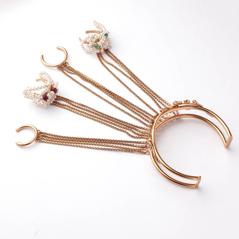 Atomic Storm Gold Plated Haath Phool Cuff : S8260