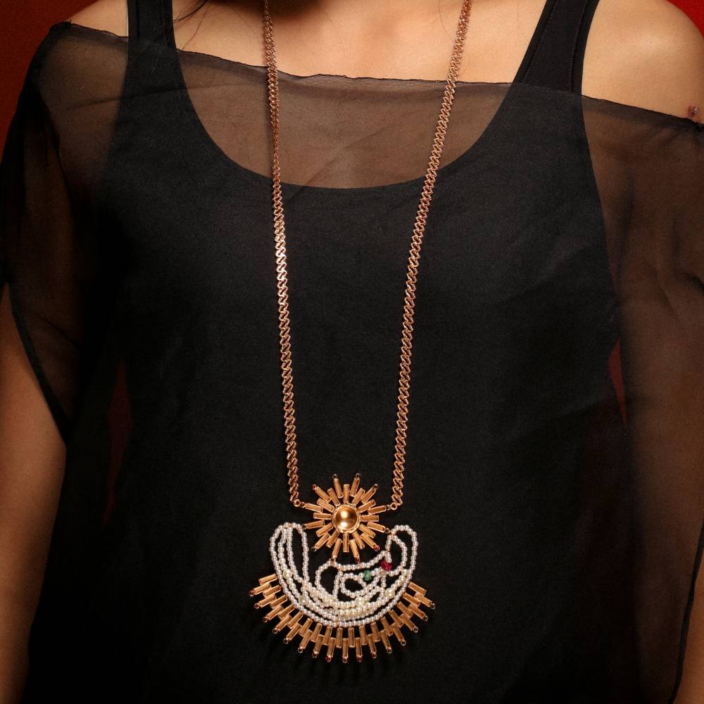 Solar Beam Long Pearl Necklace : S8262
