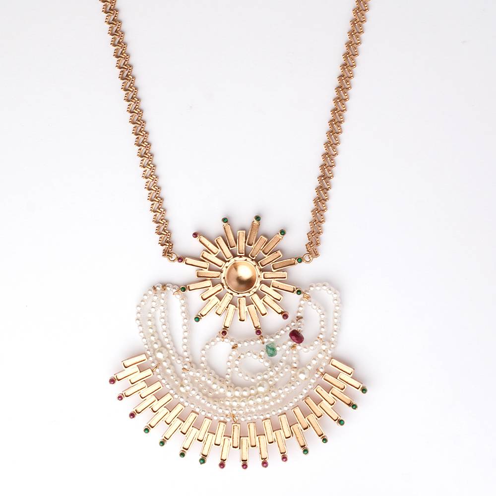 Solar Beam Long Pearl Necklace : S8262