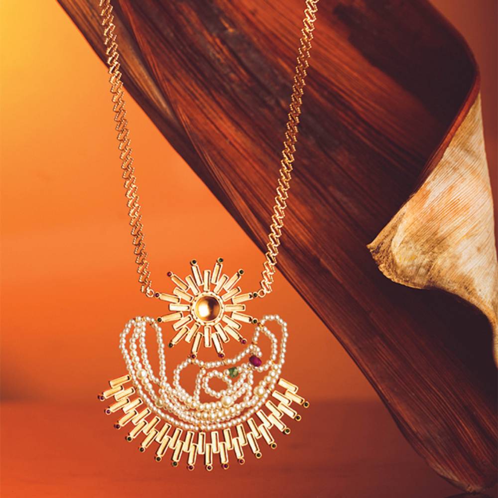 Solar Beam Long Pearl Necklace : S8262