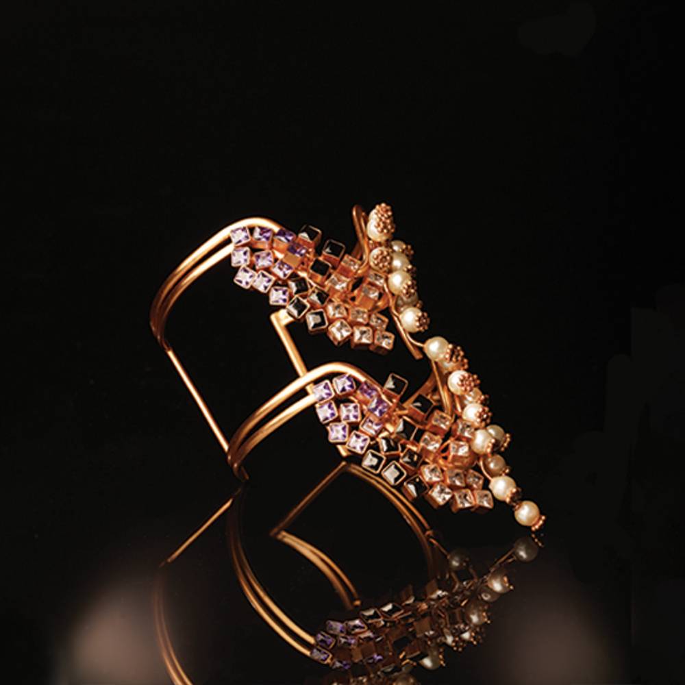 Pearlescent Frost Gold Plated Cuff : S8264