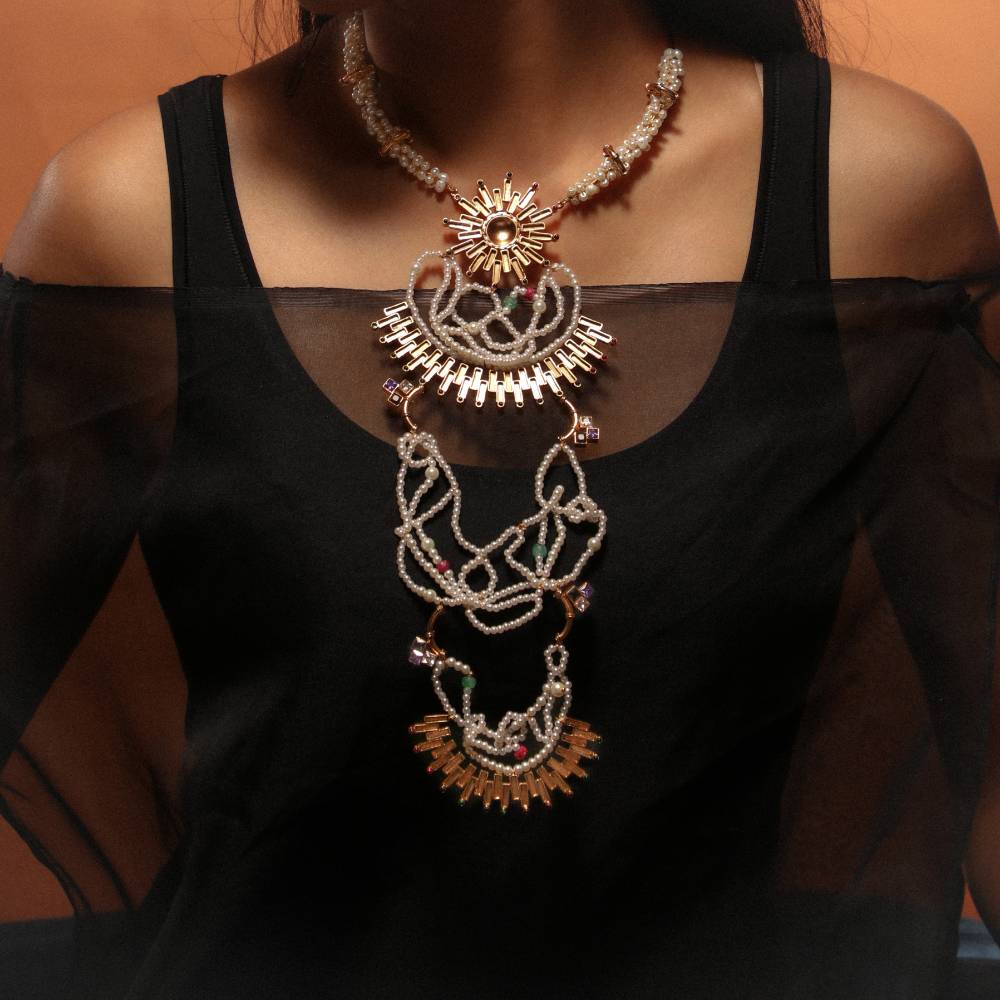 Sun Burst Gold Plated Necklace : S8270