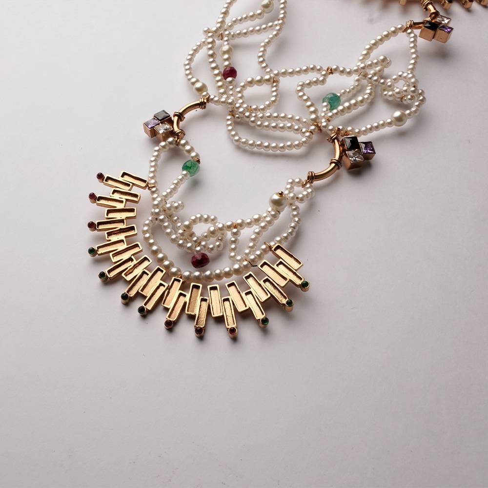 Sun Burst Gold Plated Necklace : S8270