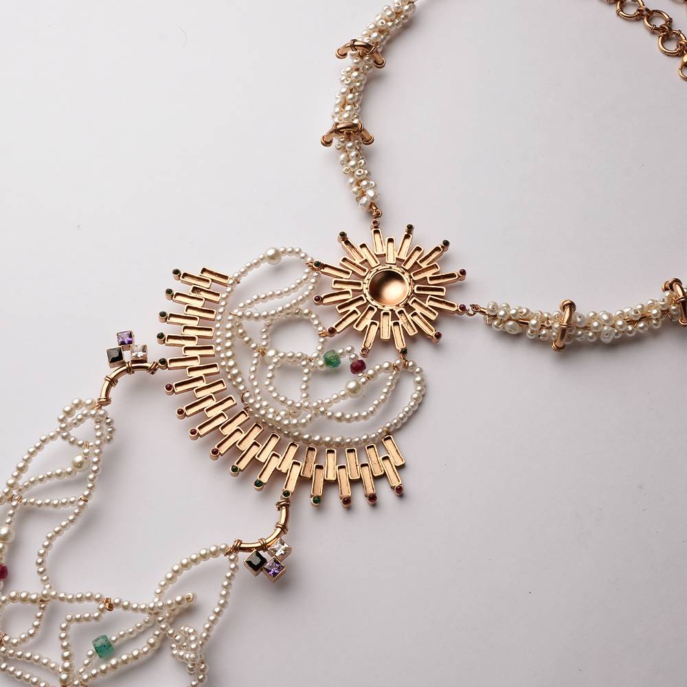 Sun Burst Gold Plated Necklace : S8270