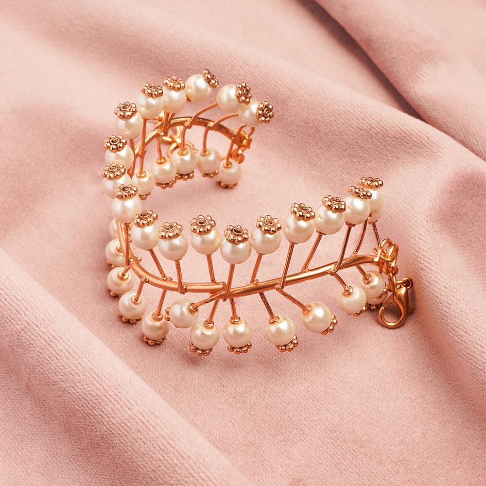 Pearl Waves Gold Plated Bracelet : S8661