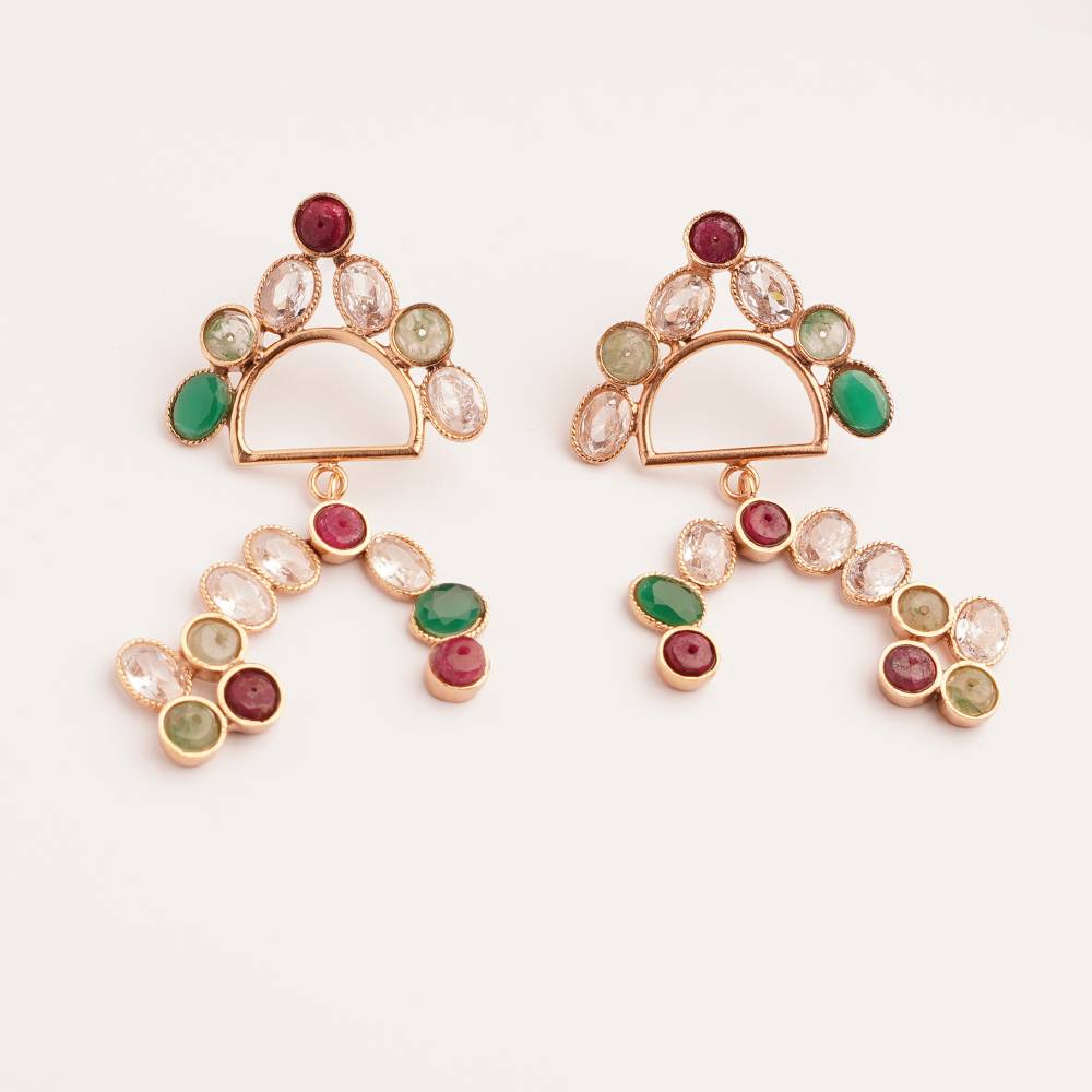 Gold Plated Rainbow Earrings : S8665