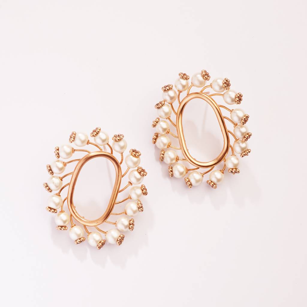 Neutron Loop Gold Plated Earrings : S8667