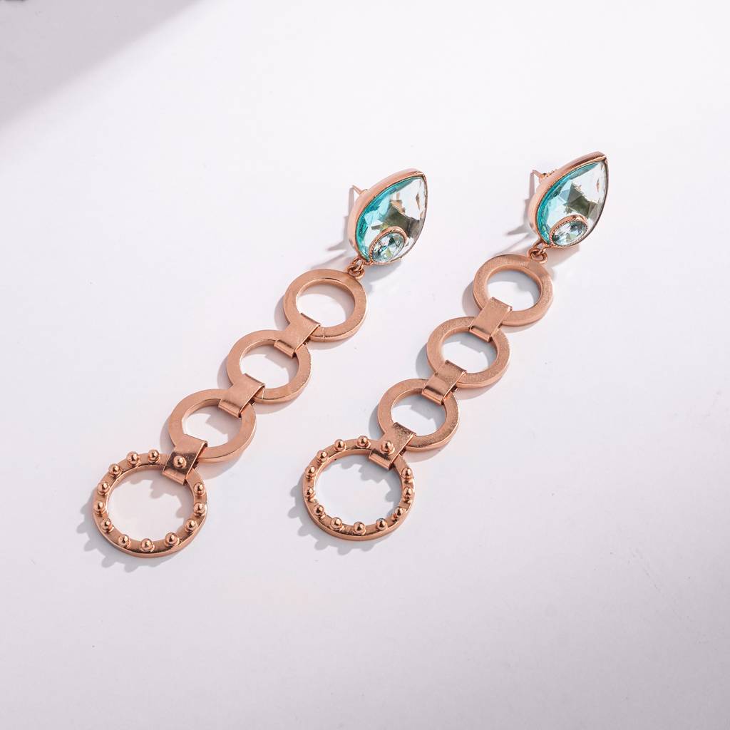 Crystal Pools Gold Plated Earrings : S8702