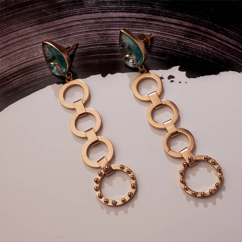 Crystal Pools Gold Plated Earrings : S8702