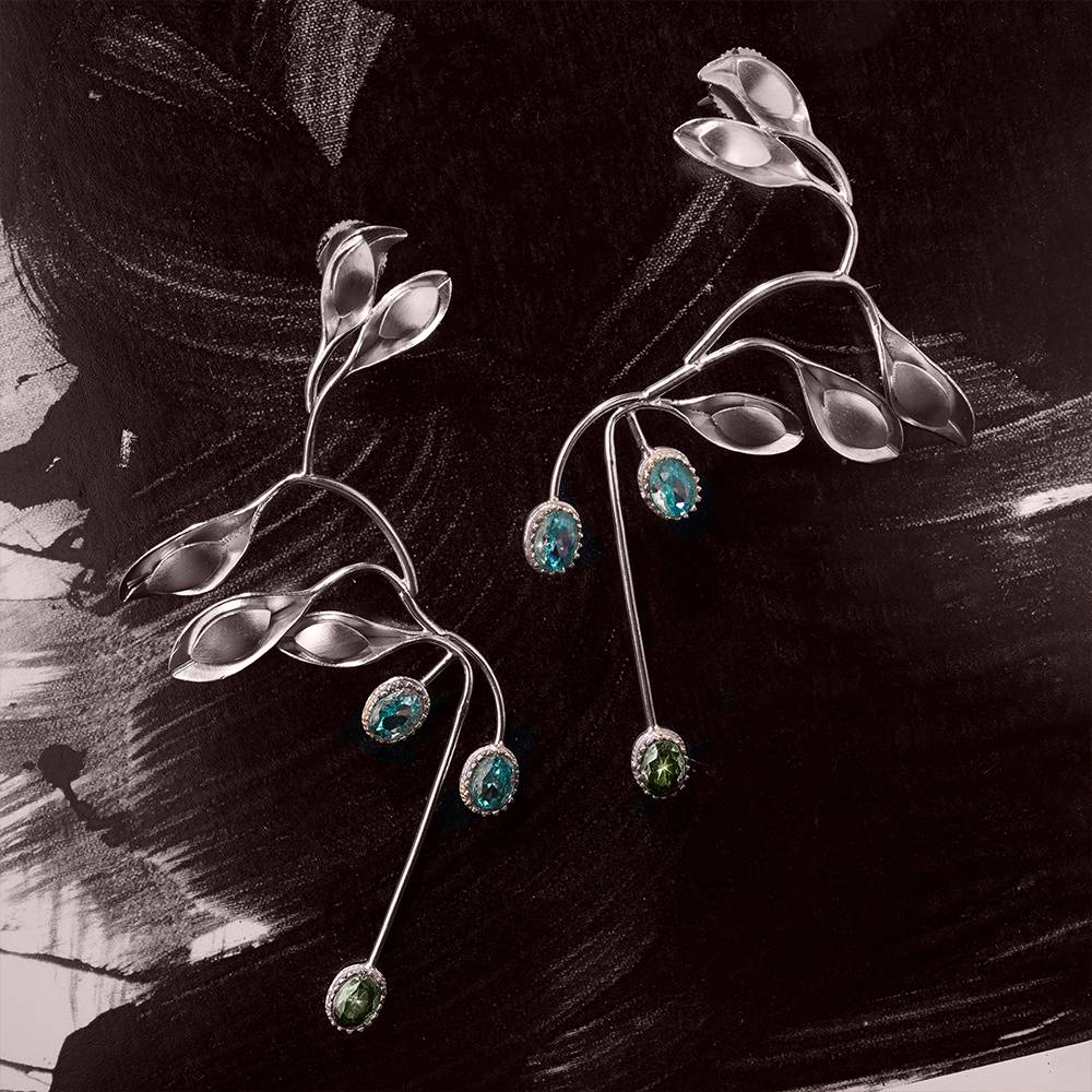 Silver Rain Drop Earrings : S8705