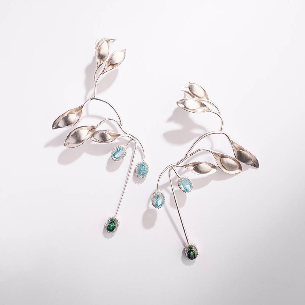 Silver Rain Drop Earrings : S8705