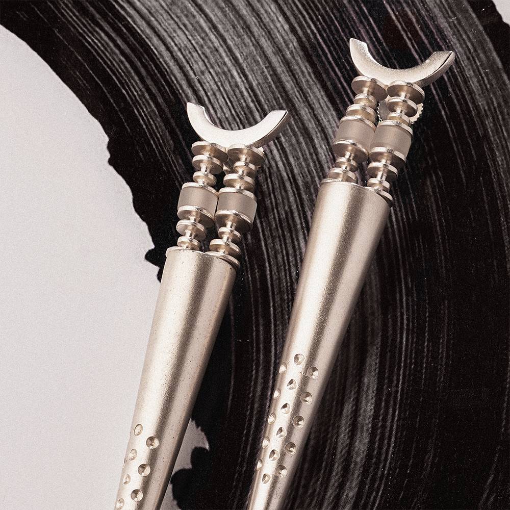 Candlelight Duet Silver Plated Spike Earrings : S8706