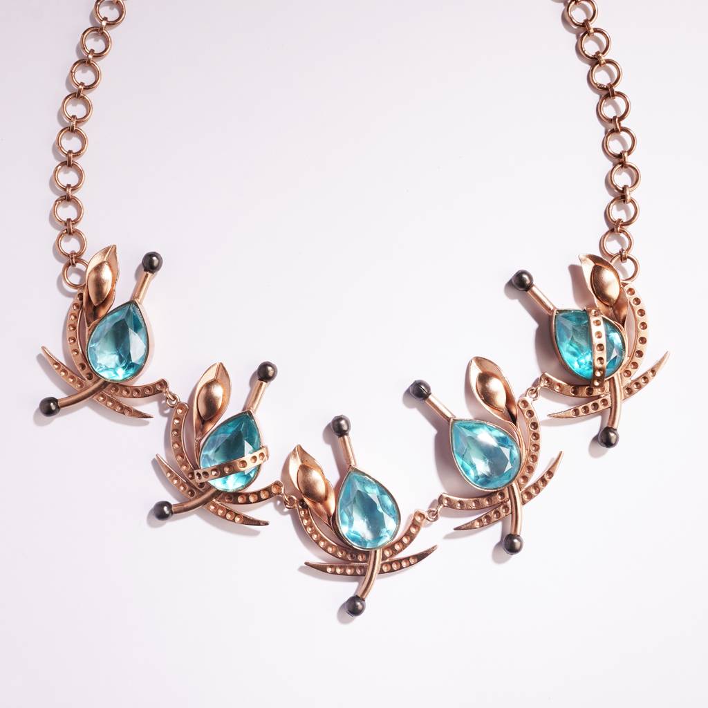 Swan Lake Gilded Gemstone Necklace : S8719