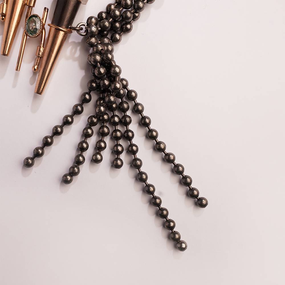 Dark Waltz Oxidized Spike Necklace : S8721
